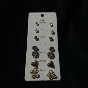 Kit 10 Cartelas Sortidas C/ 7 Brincos